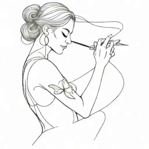 Female Painting A Picture