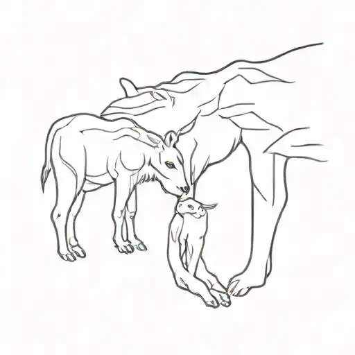 Wildlife With Father Daughter Holding Hands