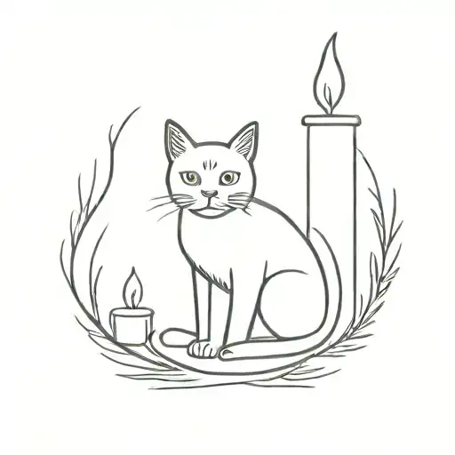 Candle With Cat Candlestick