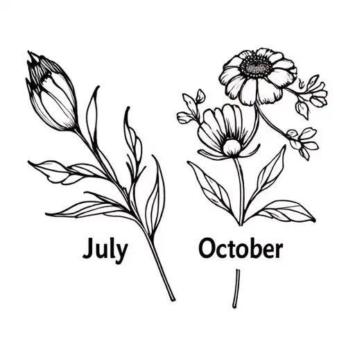 July And October Birth Flowers Mixed