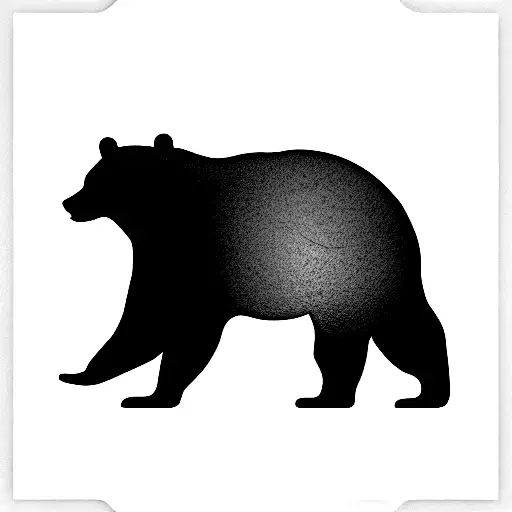 Bear Silhouette On A River