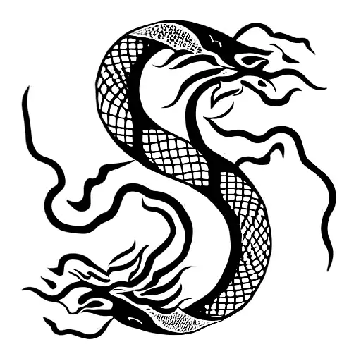 Yin Yang With Dragon And Snake