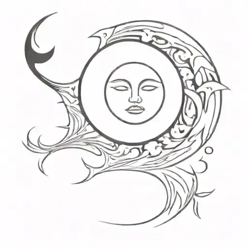 A Sun And Moon Combined Together That Flow Nicely Make It Elegant But Sharp