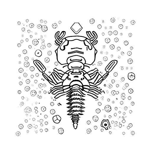 A Pincher Dog Surrounded By Colorful Chemical Elements