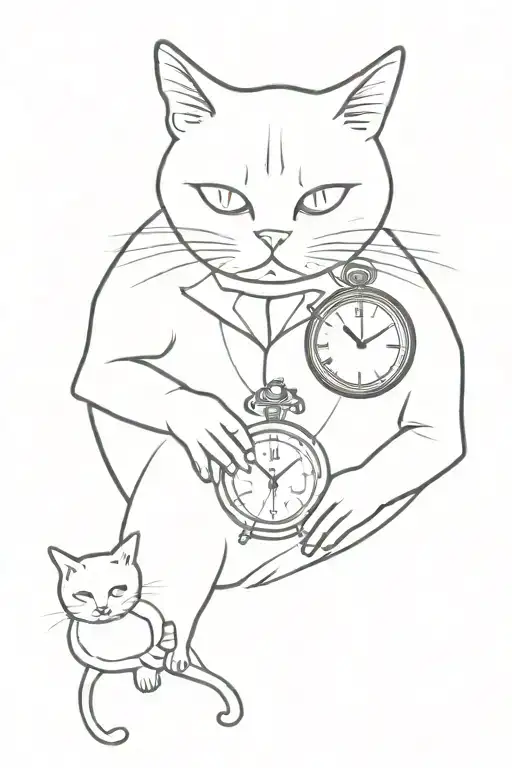 The Watchmaker From Alice In Wonderland And The Cat From The Master And Margarita
