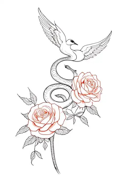 Birds Angels Snake Roses
