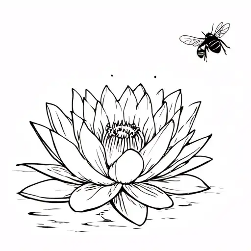Water Lily Bee Flying