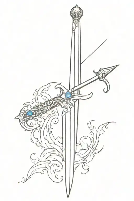 Excalibur Sword With A Diamond On The Handle