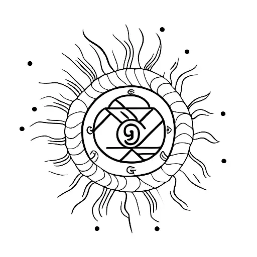 G Clef Mixed With A Sun Simple