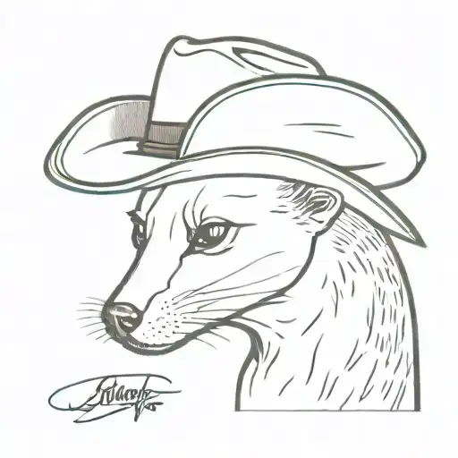 Weasel Wearing Cowboy Hat