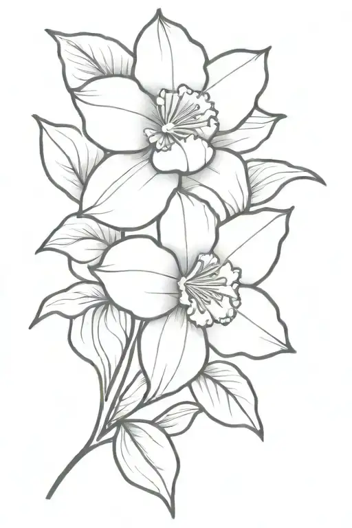 Black Light Daffodil And Camellia Tattoo On Wrist