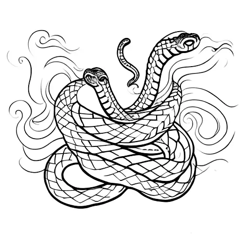 A Minimalist Tattoo Of A Snake Wrapped Around A Pinup Girl