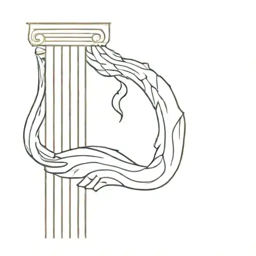 Broken Greek Column With A Bat Sitting On It One Cobra