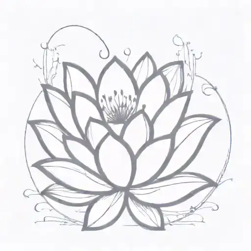 Lotus Flower Watercolor Splashes
