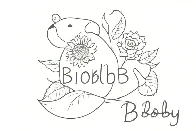 The Name Bobby With A Sunflower And Bear Print