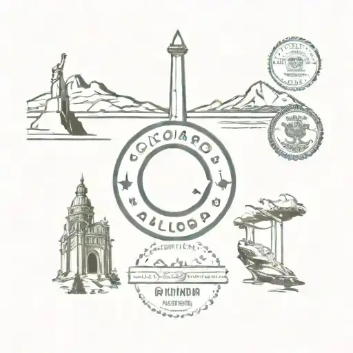 Colorado Postage Stamp Collage Featuring Landmarks