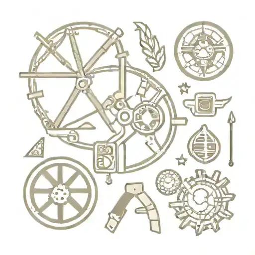 Fallout Inspired Tattoo Comic Book Style Featuring Symbols And Icons From The Game Minimal Details