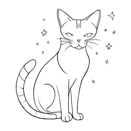 Cat Death With Stars Shining