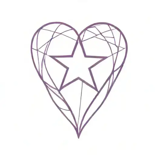 Purple Leo Star Sign In A Purple Heart Shape