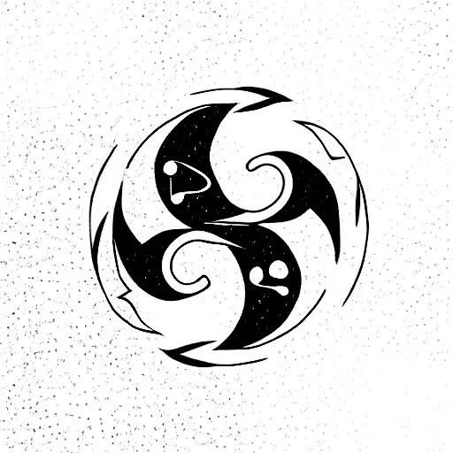 Avatar The Last Airbender Style Yin Yang Symbol With Fishes