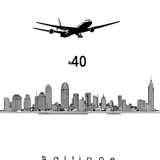 Baltimore Maryland Skyline Airplane With 410 In The Background