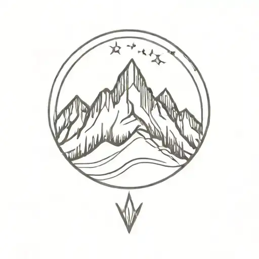 Mountain With Crown On Top Simple
