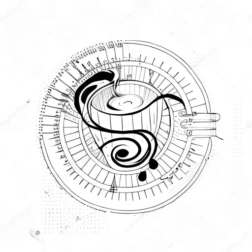 A Typewriter Surrounded By Swirling Coffee Steam