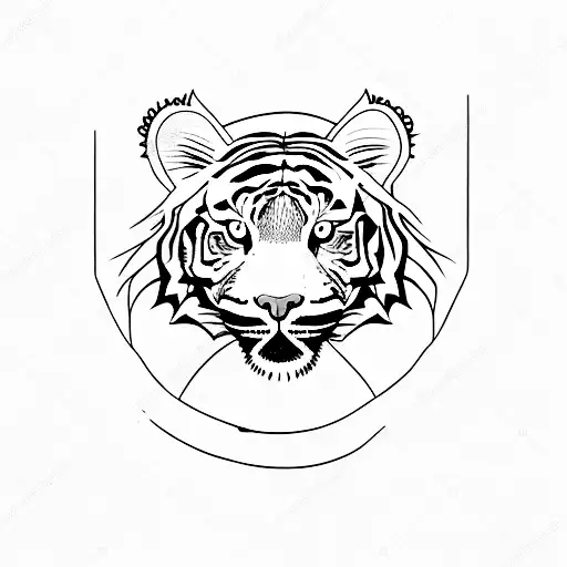 A Minimalist Tattoo Of A Tiger Playing The Piano