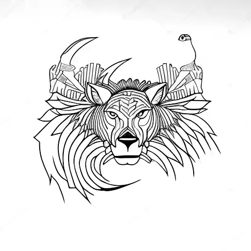 A Minimalist Tattoo Of A Tv Series Prop With Animal Elements