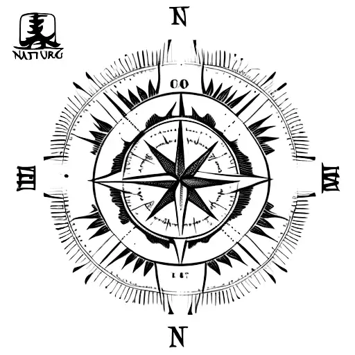 Line Work Nature Woods Huning Themed Compass