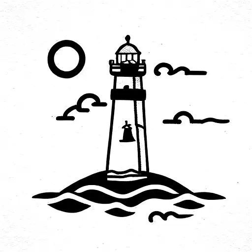 Fisherman On Rocks With Lighthouse