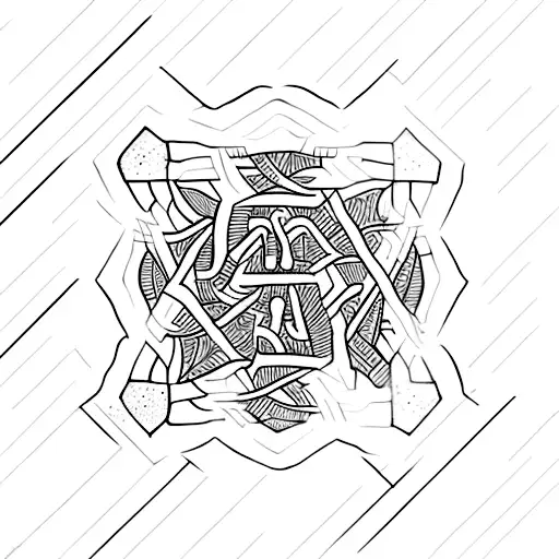 A Minimalist Representation Of A Ceramic Vase Filled With Symbolic Elements Of Faith