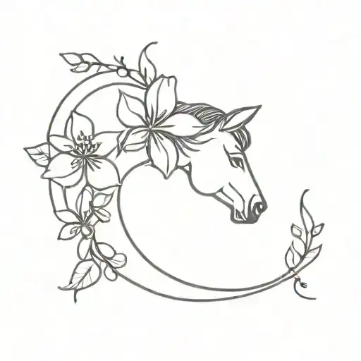 Horse Shoe And Lilac Flower