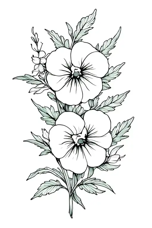 Pansy And Snap Dragon Flowers Intertwined