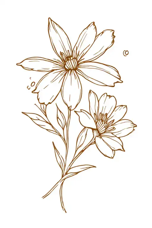 January And July Birth Month Flowers Intertwined