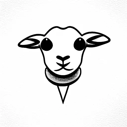 A Little Lamb With A Ribbon Around Her Neck