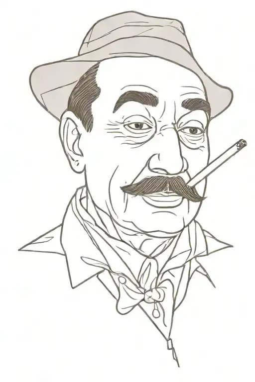 Django Reinhardt With His Guitar And His Cigarette In Mouth