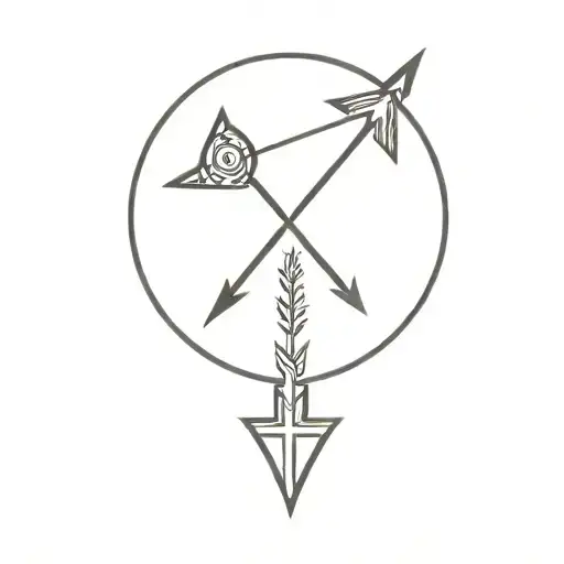 Witch Moon And Sagittarius Arrow And Libra Symbol