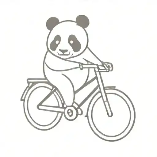 Panda Riding A Bicycle Hands-free