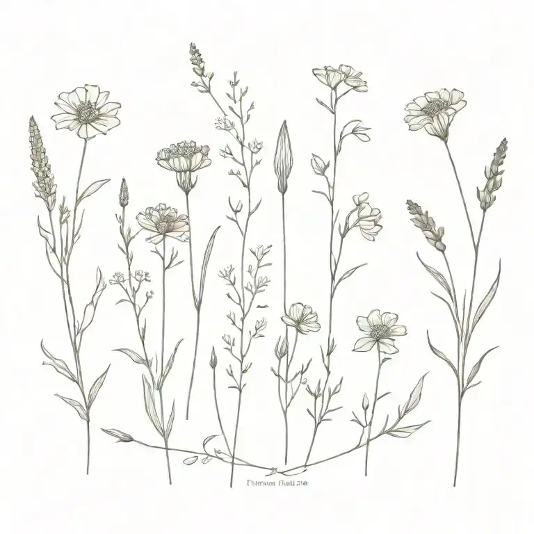 Minimalist Wildflowers Along Spine