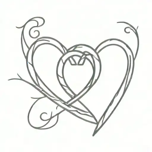 Two Drawn Hearts With An Anniversary Date Of May 15Th In Roman Numerals Below
