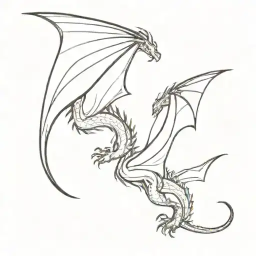 A Two Dragon Flying View From Above