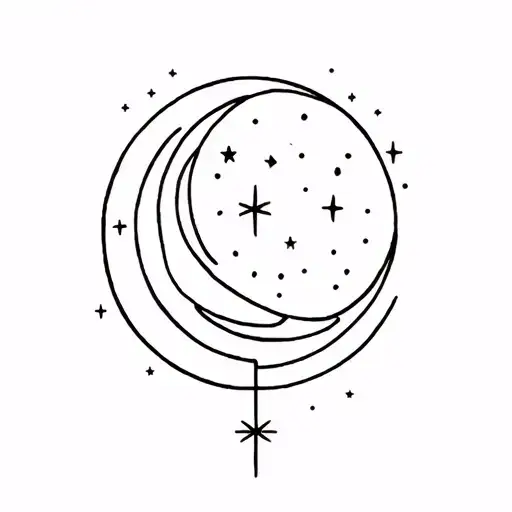 Simplistic Dissociation Space With Moon And Stars