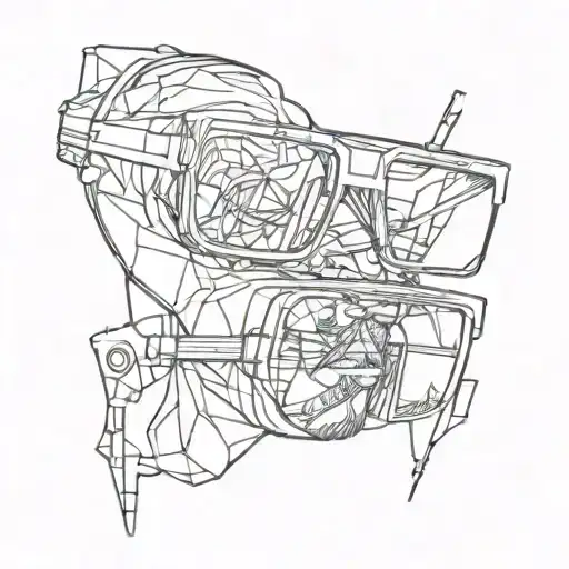3D Glasses Line Art Inspired