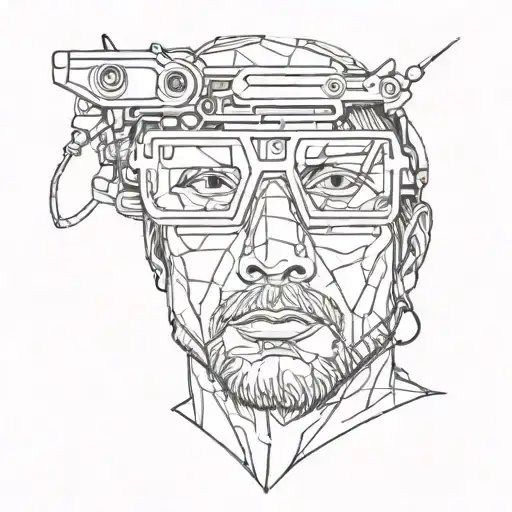 3D Glasses Line Art Inspired Tattoo Design