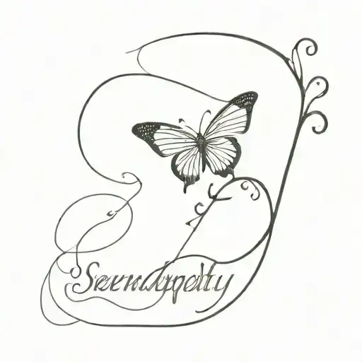 Butterfly With The Word Serendipity In It