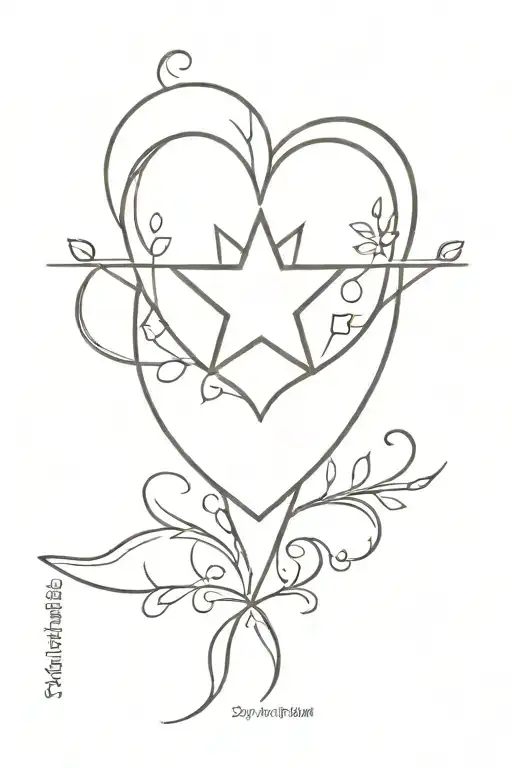 Spine Tattoo Dainty With Heart Or Star