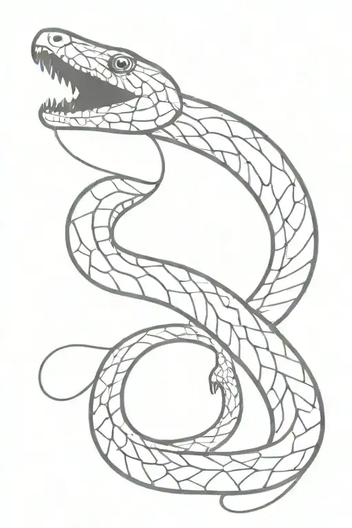 Black Aggressive Snake