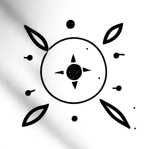 Small Sun And Small Moon Next To Each Other Black Outline