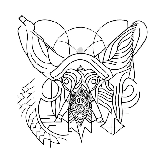A Minimalist Tattoo Of A Holistic Animal